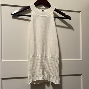 Chic White Sleeveless Knit Tank Top